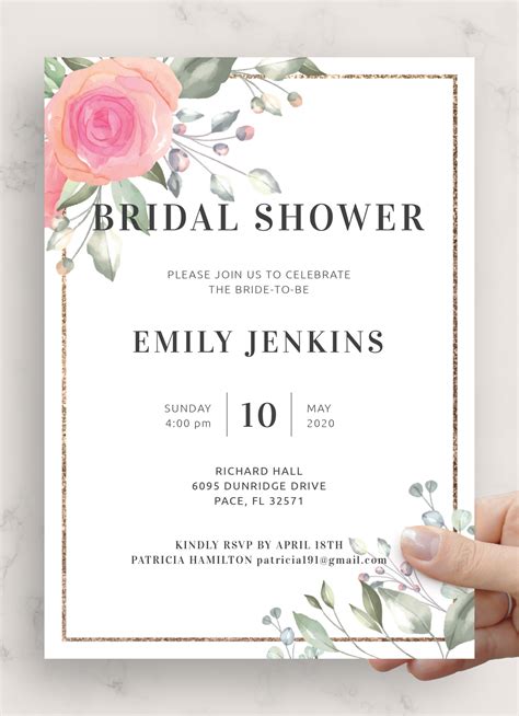 bridal shower invitations print yourself.